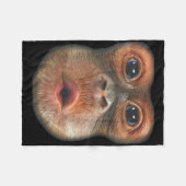 Monkey Blowing Stomach Face  Fleece Deken (Voorkant (Horizontaal))