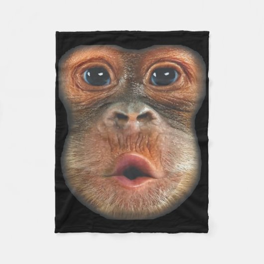 Monkey Blowing Stomach Face  Fleece Deken (Voorkant)