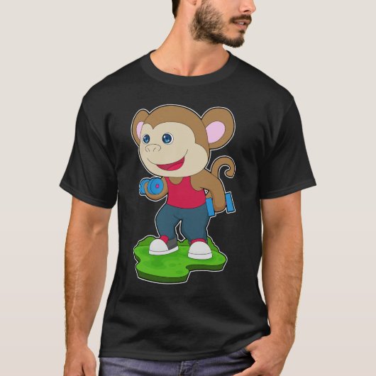 Monkey Bodybuilding Dumbbell T-shirt (Voorkant)
