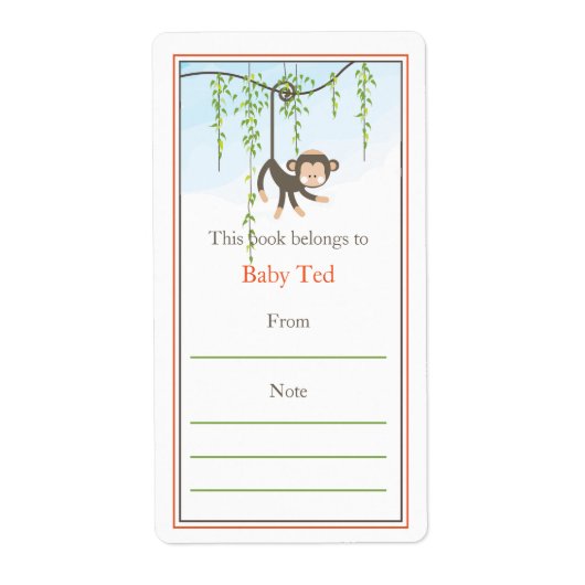 Monkey Bookplate Etiket (Voorkant)
