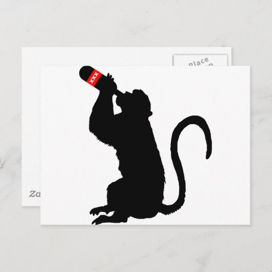 Monkey Booze Briefkaart (Voorkant / Achterkant)