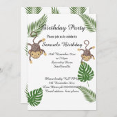 MONKEY BOTANICAL GREEN FERN KINDERS BIRTHDAY KAART (Voorkant / Achterkant)
