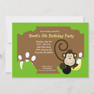 Monkey Bowl Bowling Party (maandag, 15x7) Kaart