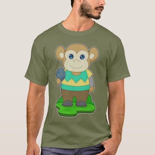 Monkey Bowling Bowling ball T-shirt (Voorkant)