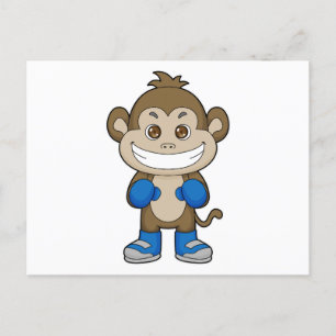 Monkey Boxer Boxer Boxing-handschoenen Briefkaart