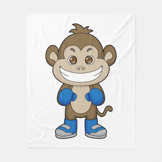 Monkey Boxer Boxer Boxing-handschoenen Fleece Deken (Voorkant)