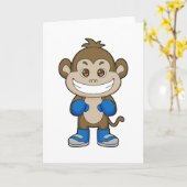 Monkey Boxer Boxer Boxing-handschoenen Kaart (Gele Bloem)