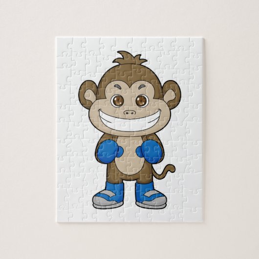 Monkey Boxer Boxer Boxing-handschoenen Legpuzzel (Verticaal)