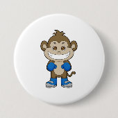 Monkey Boxer Boxer Boxing-handschoenen Ronde Button 7,6 Cm (Voorkant)