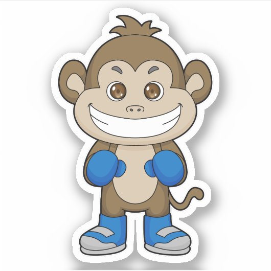 Monkey Boxer Boxer Boxing-handschoenen Sticker (Voorkant)