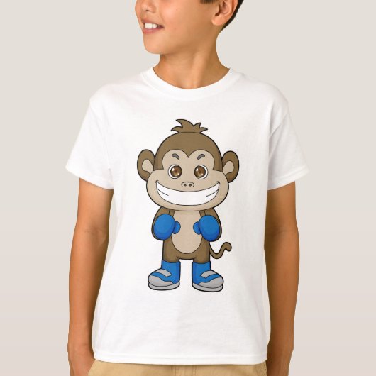Monkey Boxer Boxer Boxing-handschoenen T-shirt (Voorkant)