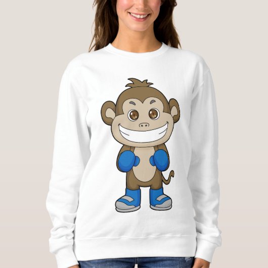 Monkey Boxer Boxer Boxing-handschoenen Trui (Voorkant)