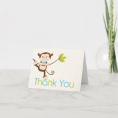 Monkey Boy Baby shower Bedankt Card (Voorkant)