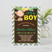 Monkey Boy Baby shower Oerwoud Kaart (Staand voorkant)