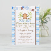 Monkey Boy Baby shower Uitnodiging (Staand voorkant)