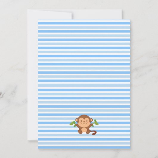 Monkey Boy Baby shower Uitnodiging (Achterkant)