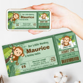 Monkey Boy Oerwoud Ticket Pass Birthday Party Kaart