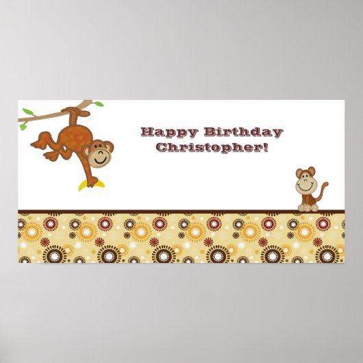 Monkey Boy Party Banner Poster (Voorkant)