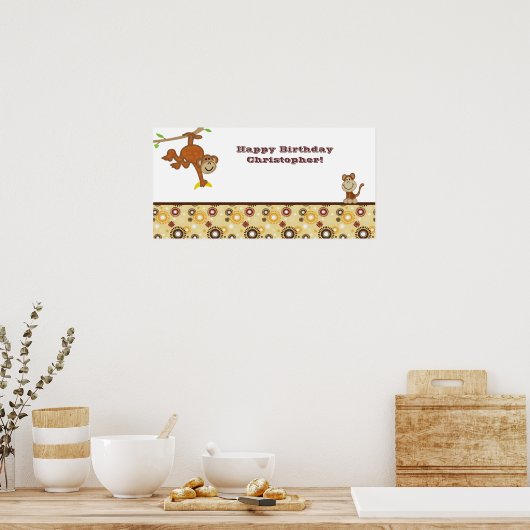 Monkey Boy Party Banner Poster (Keuken)