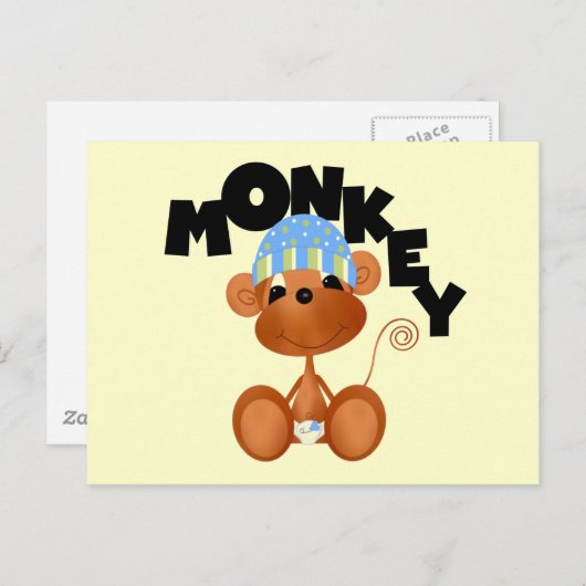 MONKEY Boy Tshirts en cadeaus Briefkaart (Voorkant / Achterkant)