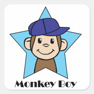 Monkey Boy Vierkante Sticker