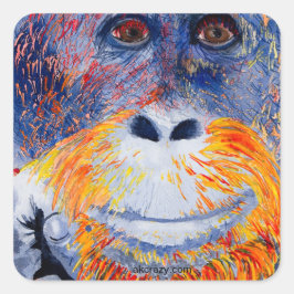 Monkey Boy Vierkante Sticker