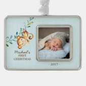 Monkey Boys Baby's Eerste Kerstmis Foto Ornament (Voorkant)