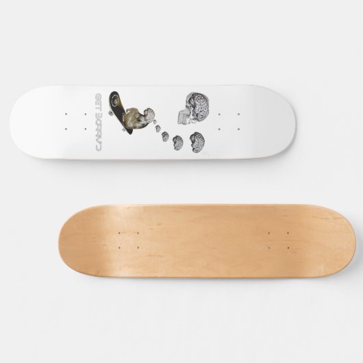 Monkey Brain (wit) Persoonlijk Skateboard (Horizontaal)