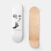 Monkey Brain (wit) Persoonlijk Skateboard (Voorkant)