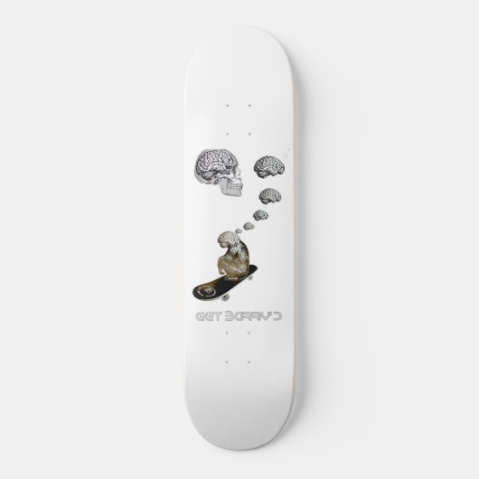 Monkey Brain (wit) Persoonlijk Skateboard (Voorkant)
