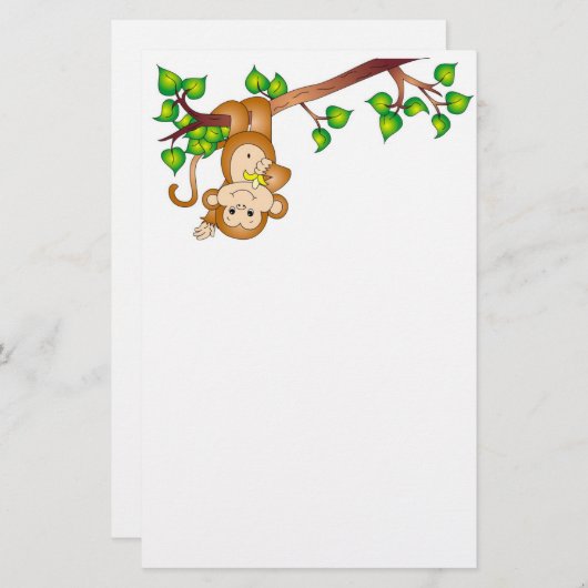 Monkey-Briefpapier Briefpapier (Voorkant / Achterkant)