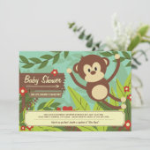 Monkey Business Baby shower Invites Kaart (Staand voorkant)