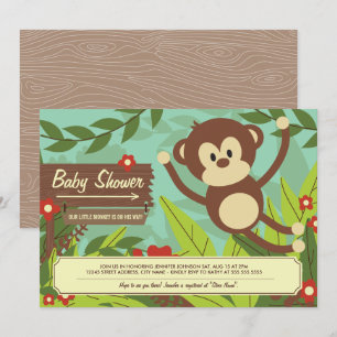 Monkey Business Baby shower Invites Kaart