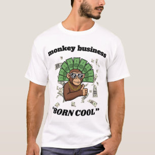 Monkey Business – Born Cool Chimpanseestraatkunst T-shirt