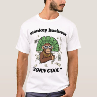 Monkey Business – Born Cool Chimpanseestraatkunst  T-shirt