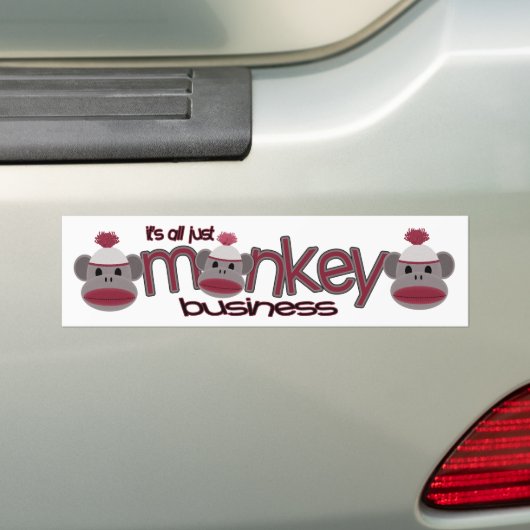 Monkey Business Bumpersticker (Op auto)