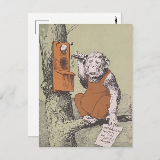 "Monkey Business Call" Briefkaart (Voorkant / Achterkant)