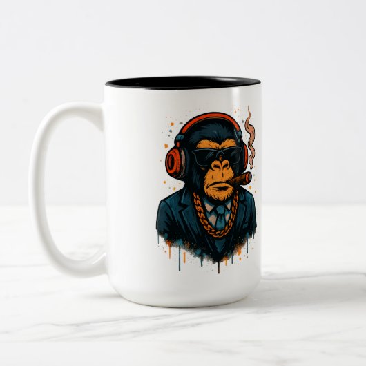 Monkey Business - De Baas van Monkey Tweekleurige Koffiemok (Links)