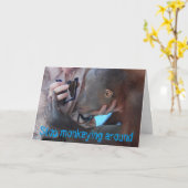 Monkey Business Fontein van de Jeugd Verjaardag Kaart (Gele Bloem)