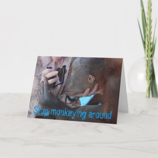 Monkey Business Fontein van de Jeugd Verjaardag Kaart (Voorkant)