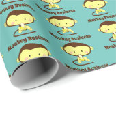 Monkey Business Funny Cartoon Monkey Design Cadeaupapier (Rol Hoek)