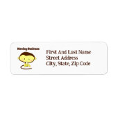 Monkey Business Funny Cartoon Monkey Design Etiket (Voorkant)