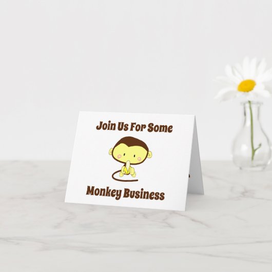 Monkey Business Funny Cartoon Monkey Design Kaart (Kleine Plant)