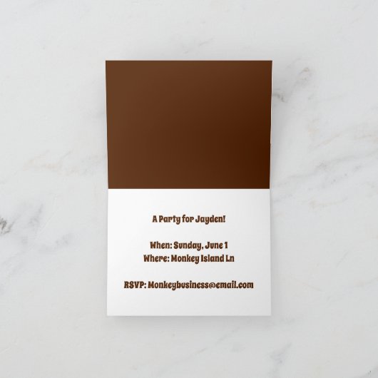 Monkey Business Funny Cartoon Monkey Design Kaart (Binnen)