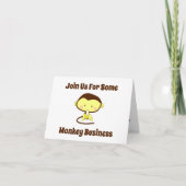 Monkey Business Funny Cartoon Monkey Design Kaart (Voorkant)