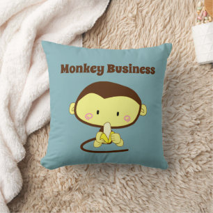 Monkey Business Funny Cartoon Monkey Design Kussen