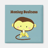 Monkey Business Funny Cartoon Monkey Design Magneet (Voorkant)