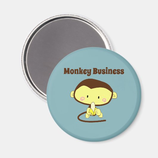 Monkey Business Funny Cartoon Monkey Design Magneet (Voorkant / Achterkant)