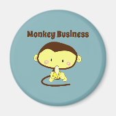 Monkey Business Funny Cartoon Monkey Design Magneet (Voorkant)