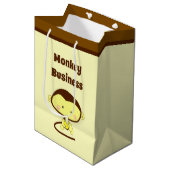 Monkey Business Funny Cartoon Monkey Design Medium Cadeauzakje (Voorkant Gekanteld)